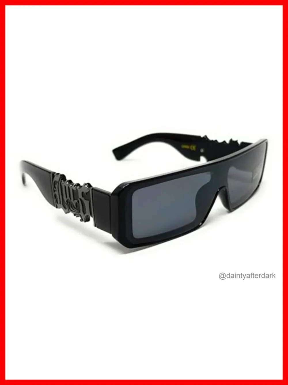 Graffiti Logo Sunglasses, UV Protection, Square Wrap Around